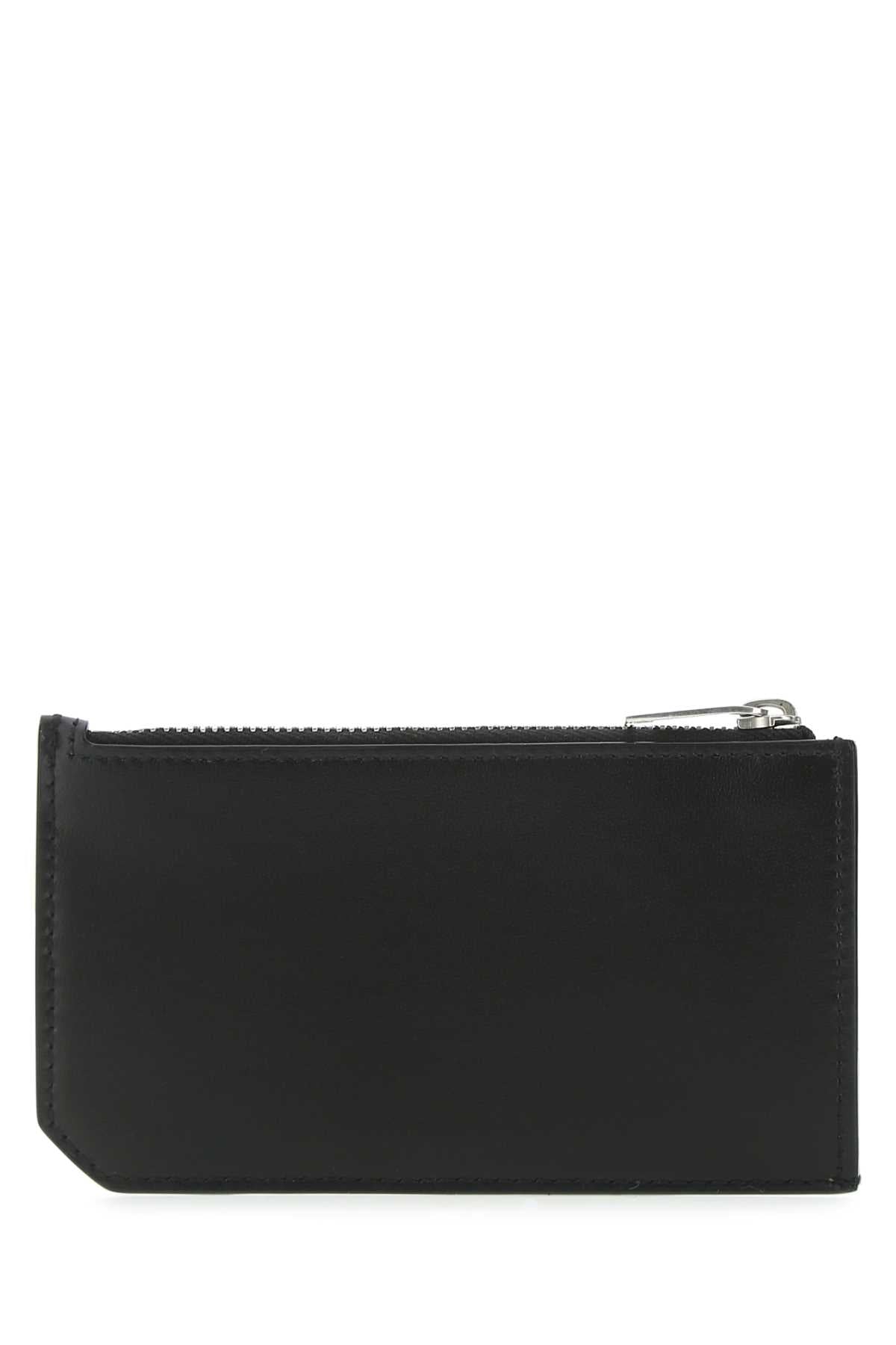 Black zippered pouch on a white background
