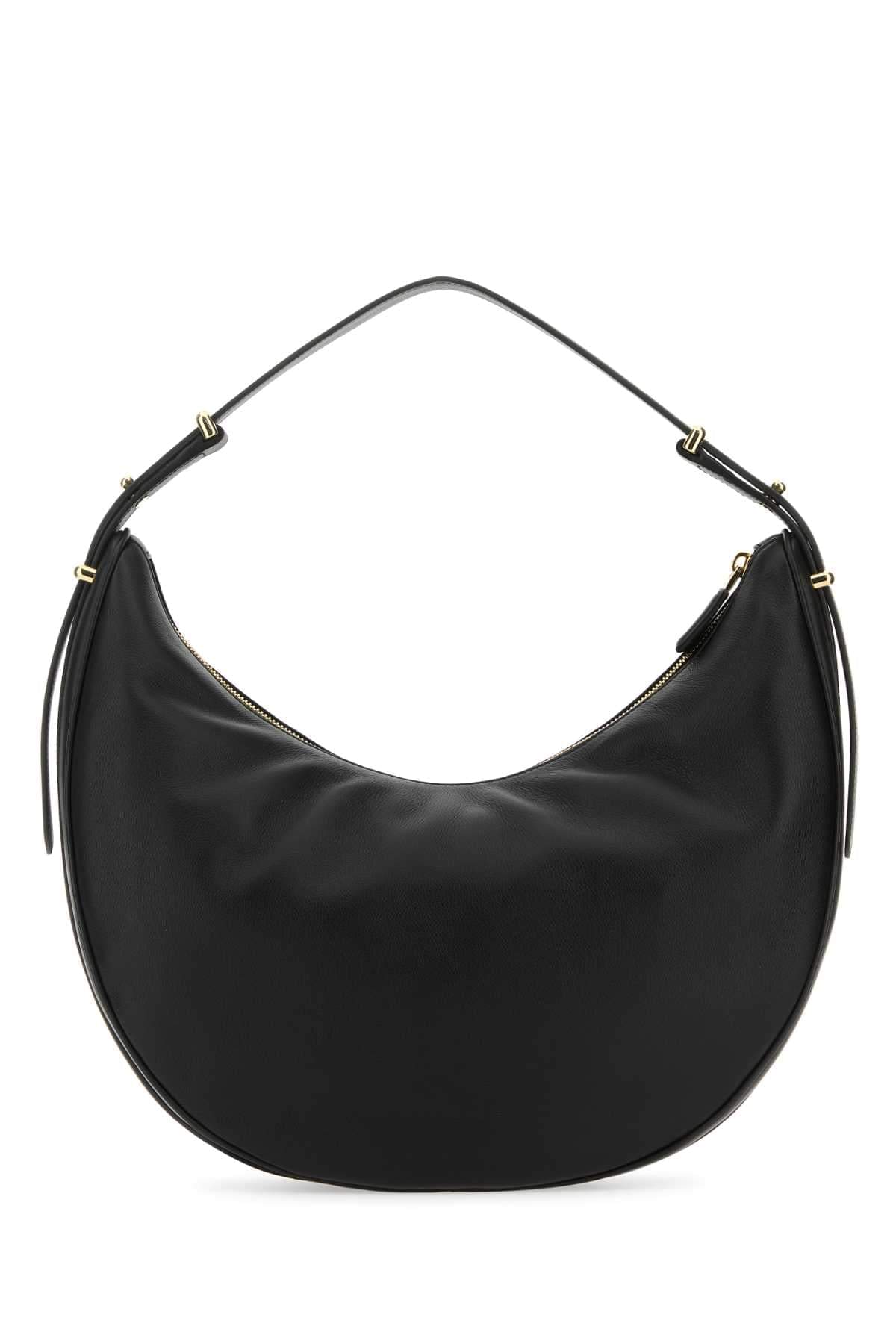 Prada Women Black Leather Big Arquè Handbag