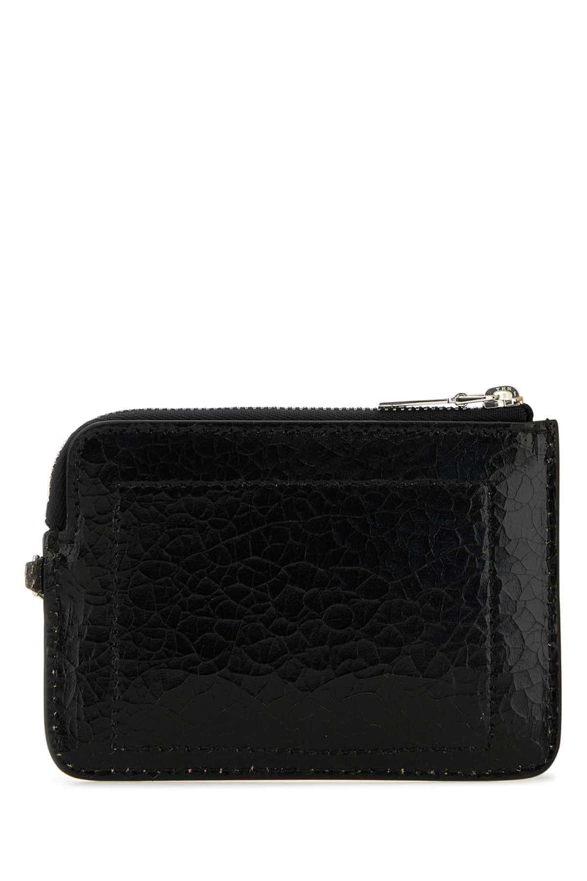 Black textured wallet on a white background