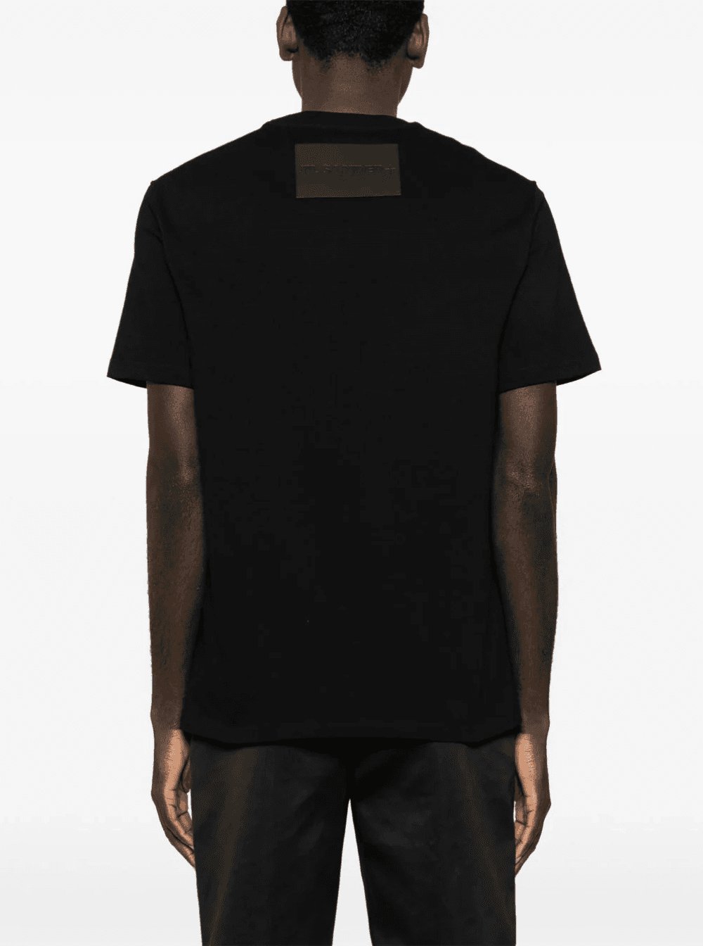 Jil Sander Men Black Crewneck T-Shirt With Logo Patch On The Rear In Cotton Man