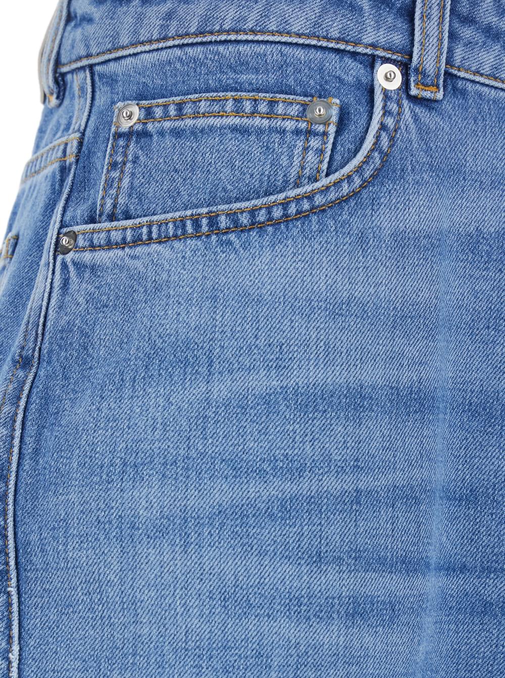 Givenchy Women Blue Jeans With Logo Patch On The Rear And Wide Leg In Denim Woman