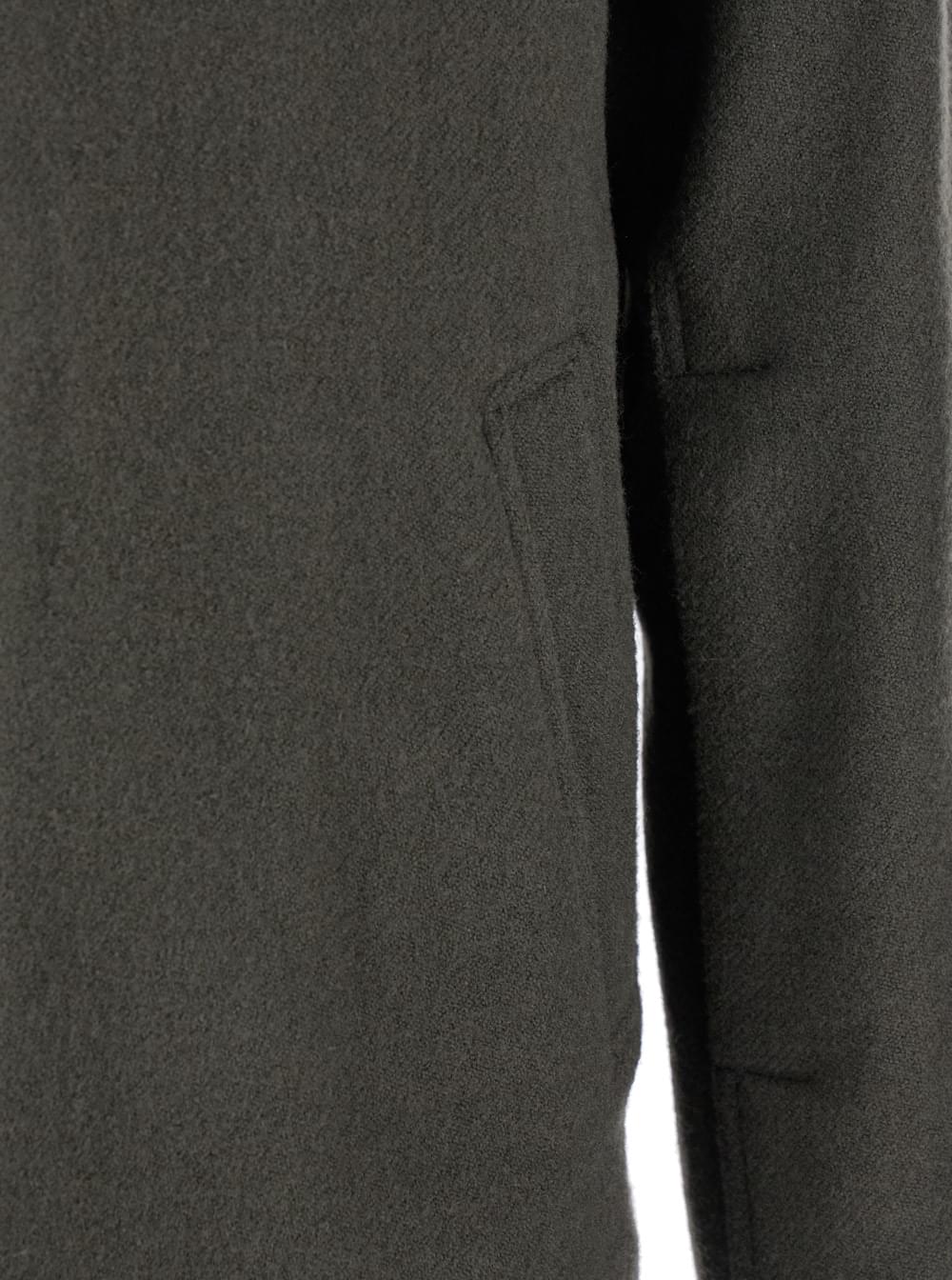 Rick Owens Men 'Brad' Green Jacket With Classic Collar In Wool Man