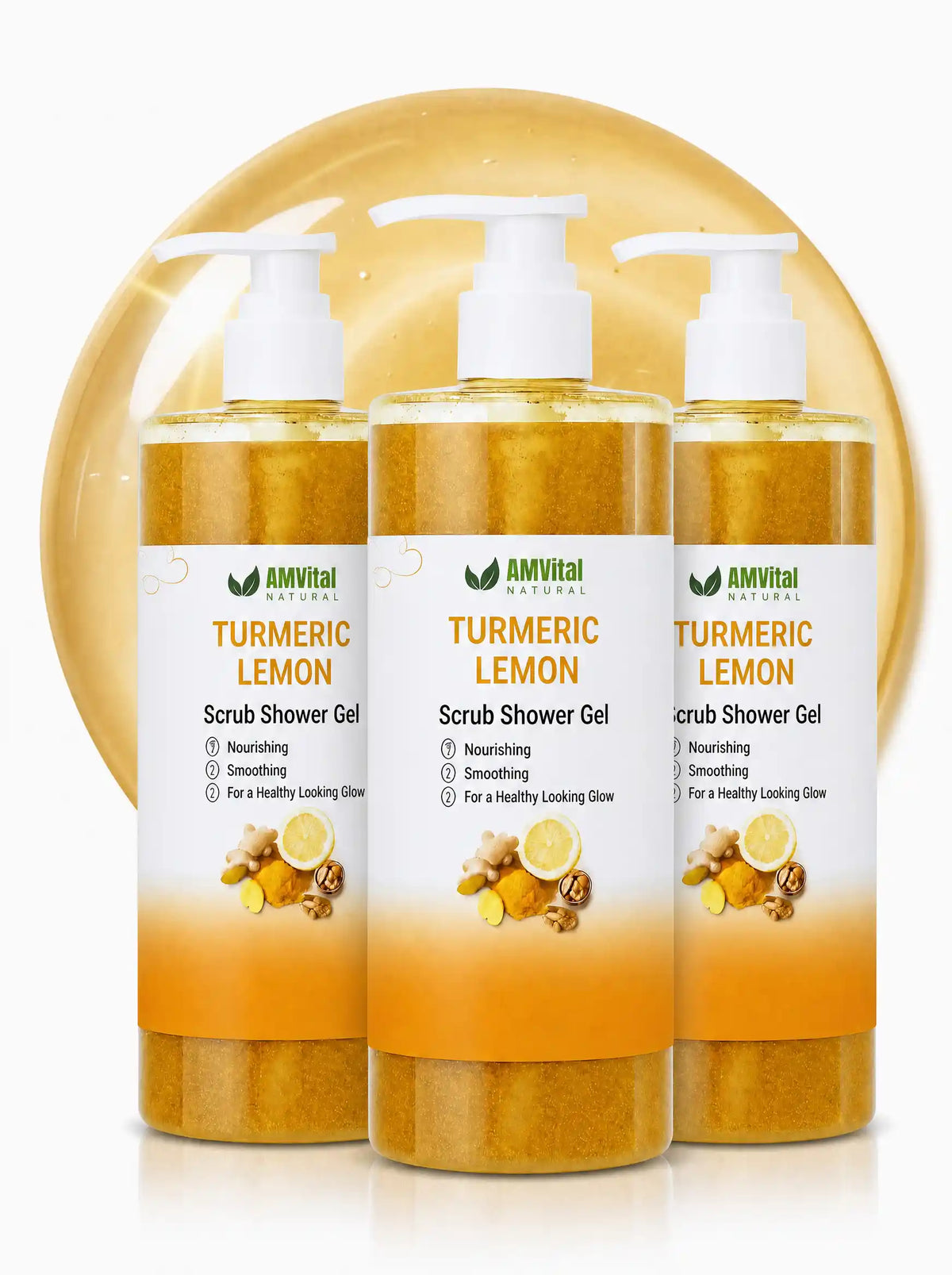 AMVital Turmeric Lemon Scrub Shower Gel