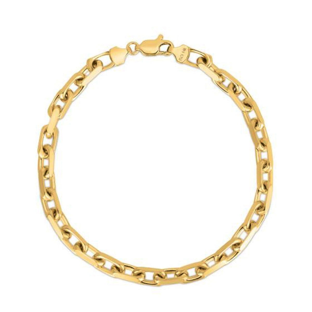 14k Yellow Gold French Cable Chain Bracelet (4.80 mm)