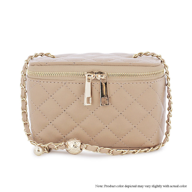 Quilted Shoulder Bag - Tan