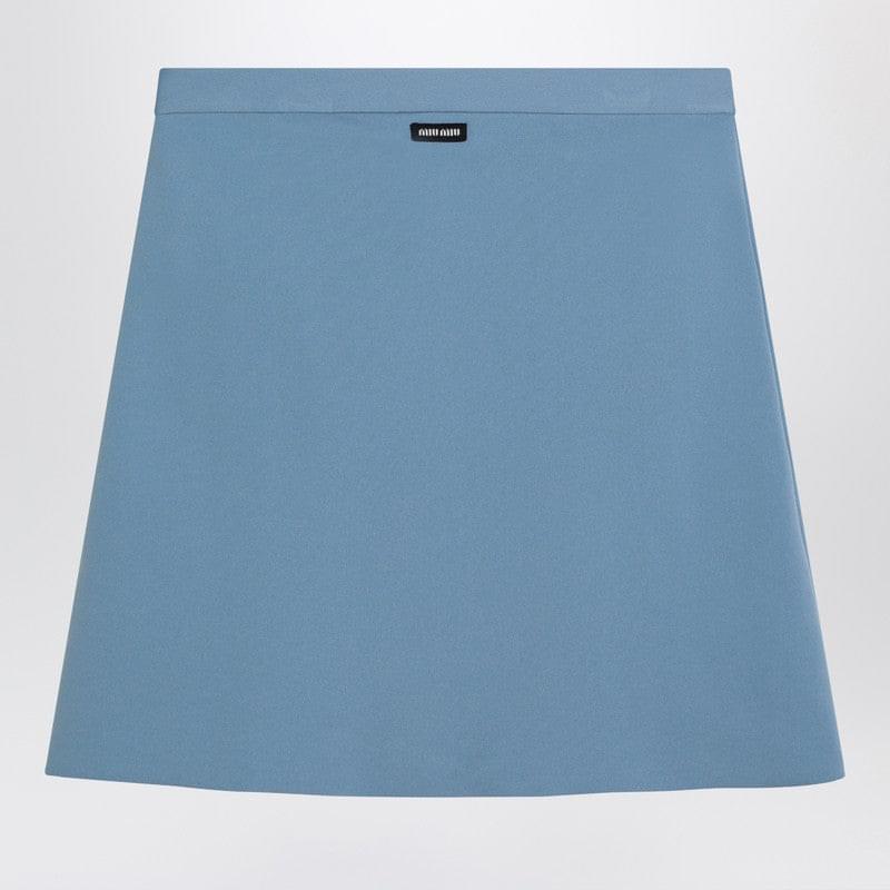 Miu Miu Light Blue Skirt In Technical Yarn Women