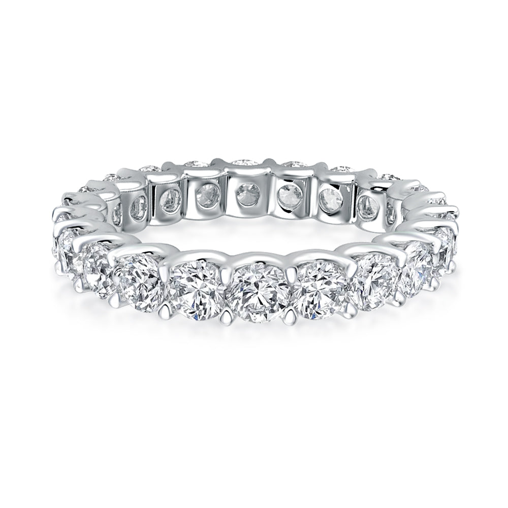Diamond eternity ring on a white background. Rodiffy Moissanite 2.5 Ct Round Cut Women's Wedding Band