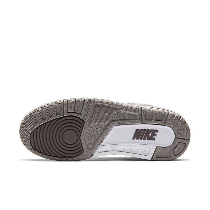 Close-up of a Nike Air Jordan 3 Retro 'A Ma Maniére' shoe sole on a white background