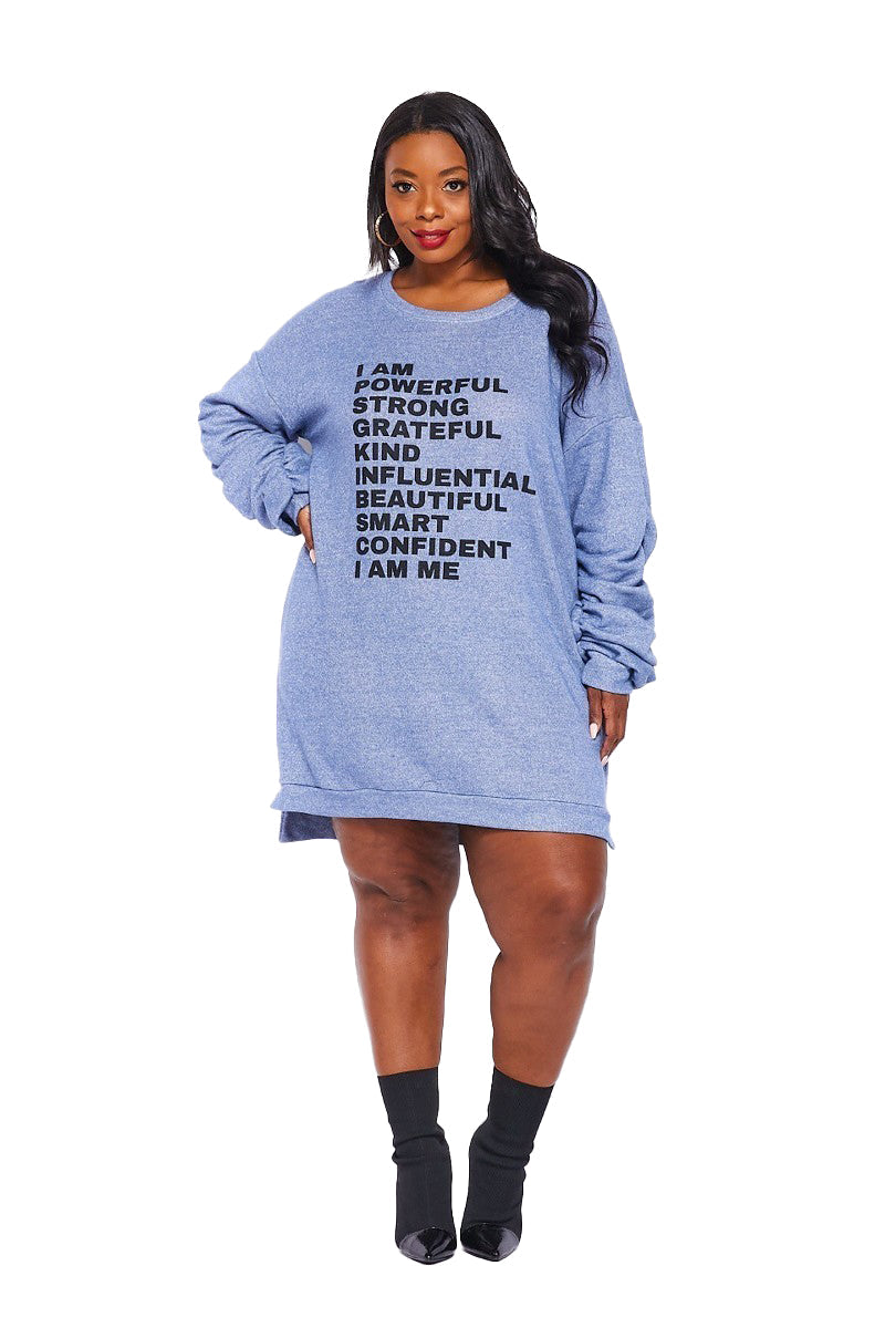 Curvy I AM.... Long Graphic Tunic Dress