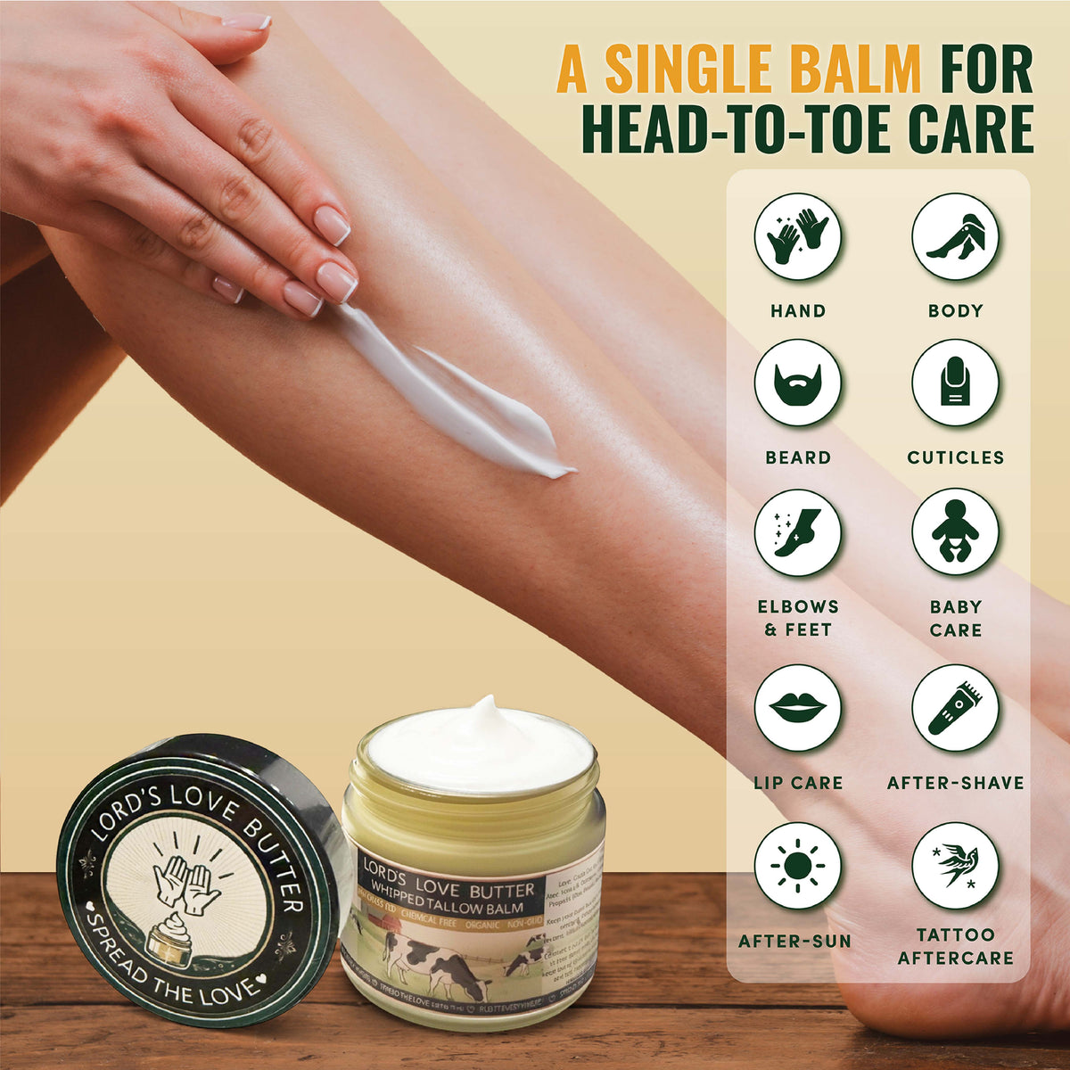 Whipped Beef Tallow Balm with Manuka Honey - 2.4 oz Tin