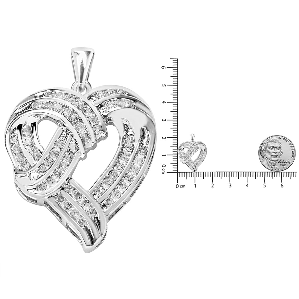 Silver heart-shaped pendant with small heart earrings and a coin on a white background Luxury Fine Jewelry • Natural Diamonds • Sterling Silver • Romantic Gift Collection