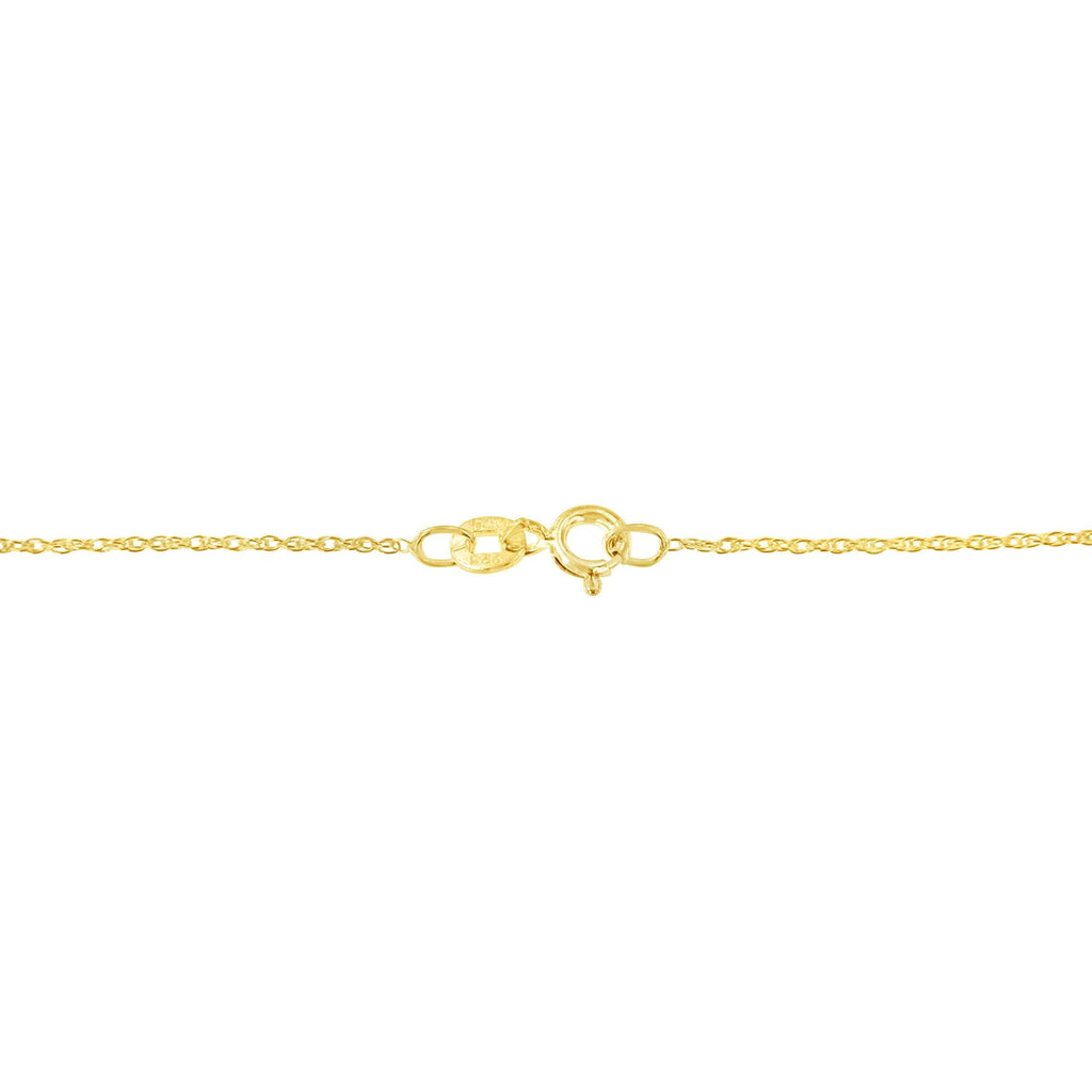 Gold chain necklace on a white background