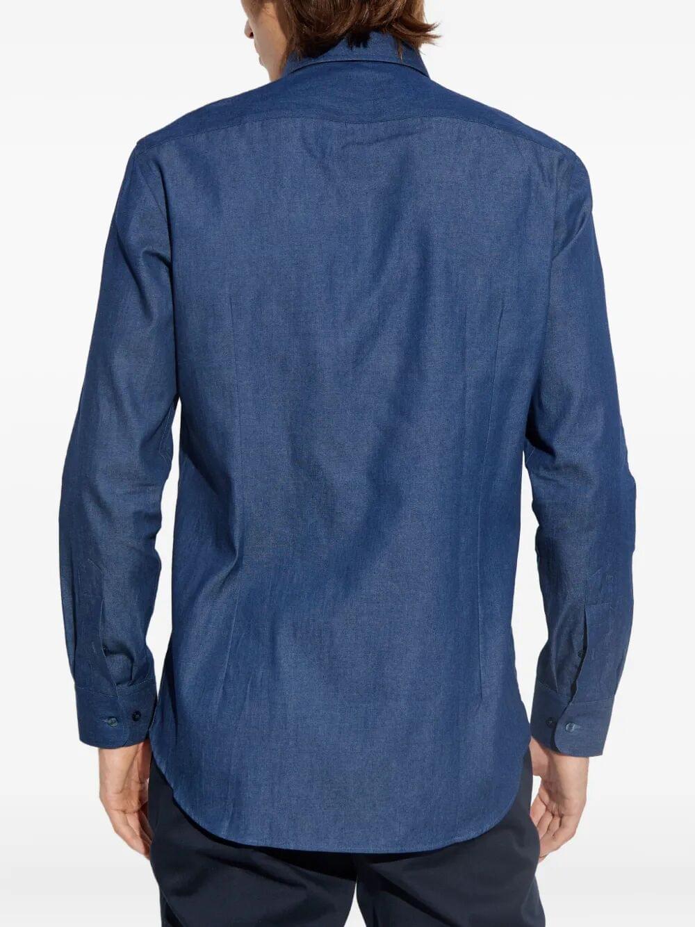 Etro Men Embroidered Logo Cotton Shirt