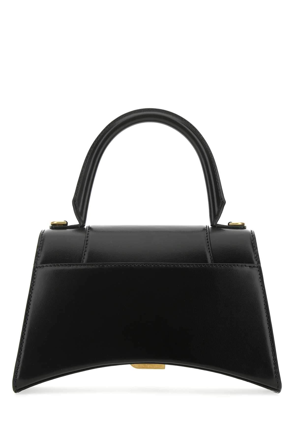 Balenciaga Women Black Leather Small Hourglass Handbag