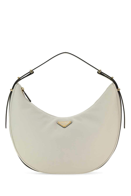 Prada Women White Leather Big Arquè Handbag