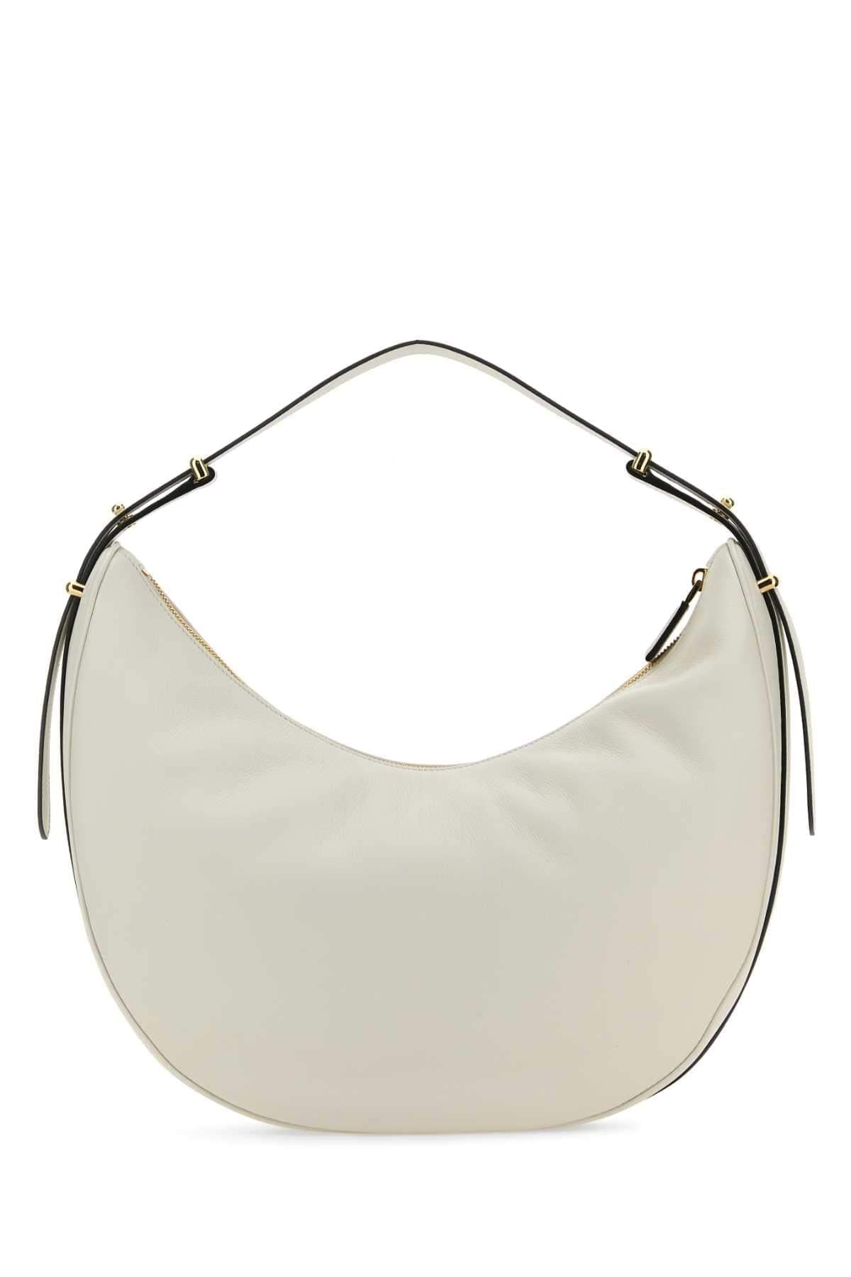 Prada Women White Leather Big Arquè Handbag