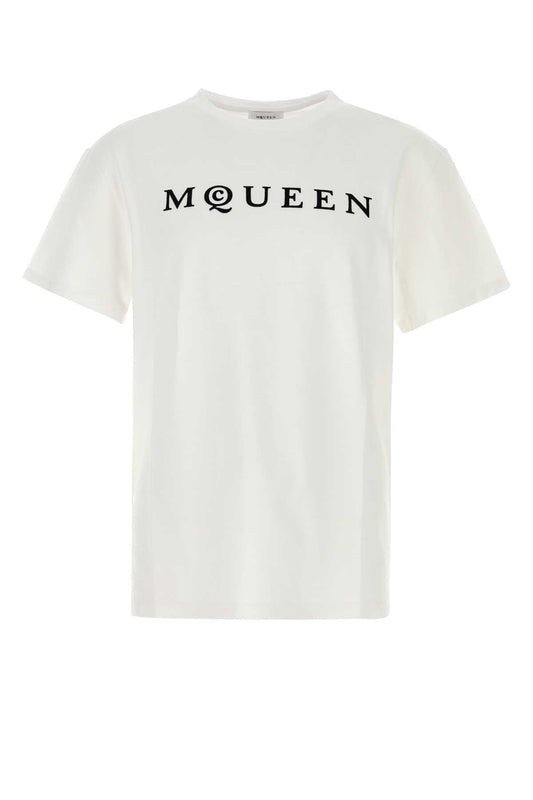 Alexander Mcqueen Men White Cotton T-Shirt