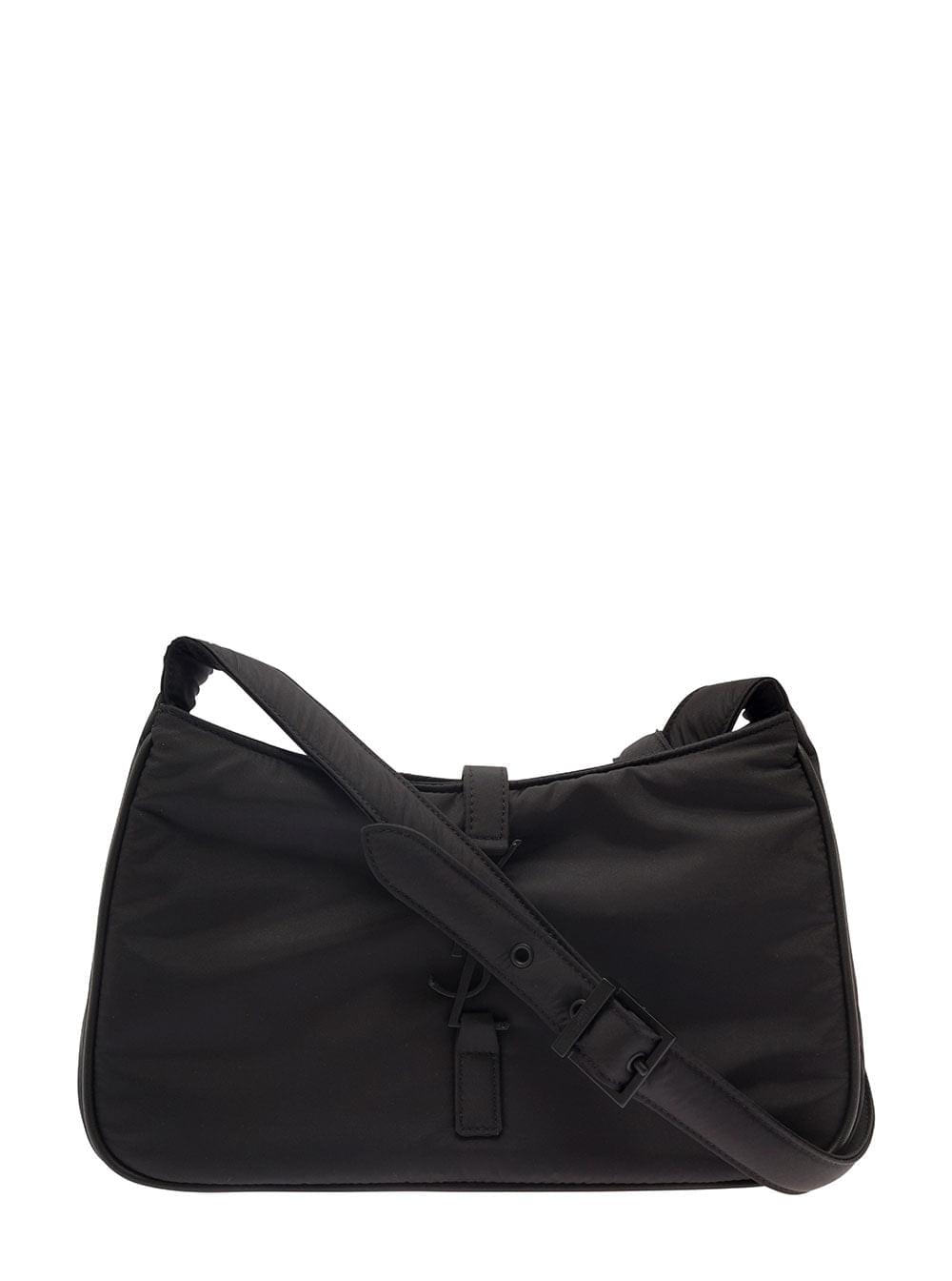 Saint Laurent Men 'Le 5 À 7' Black Shoulder Bag With Cassandre Fastening In Recycled Nylon Man