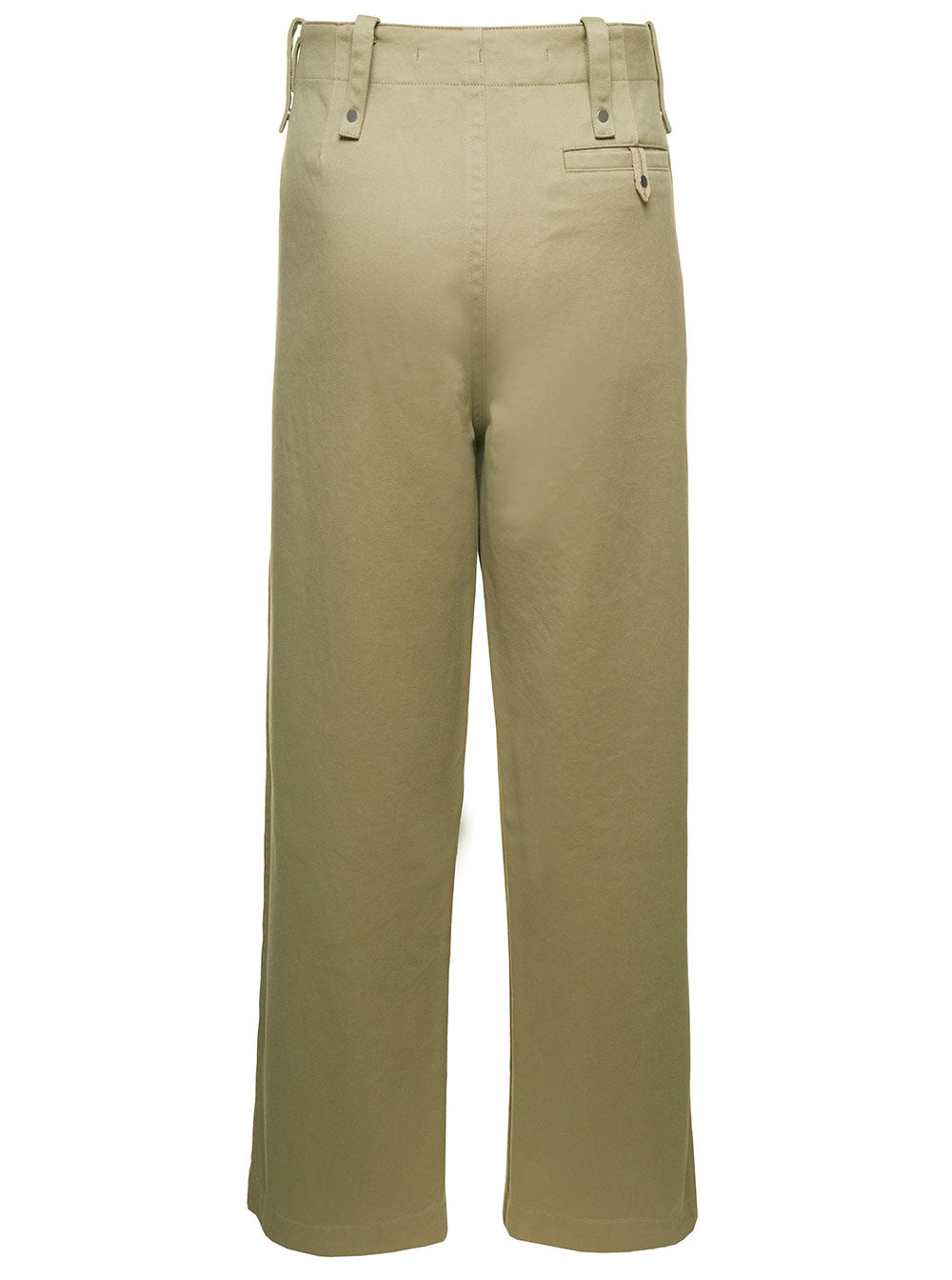 Burberry Men Beige Wide-Leg Pants In Cotton Man