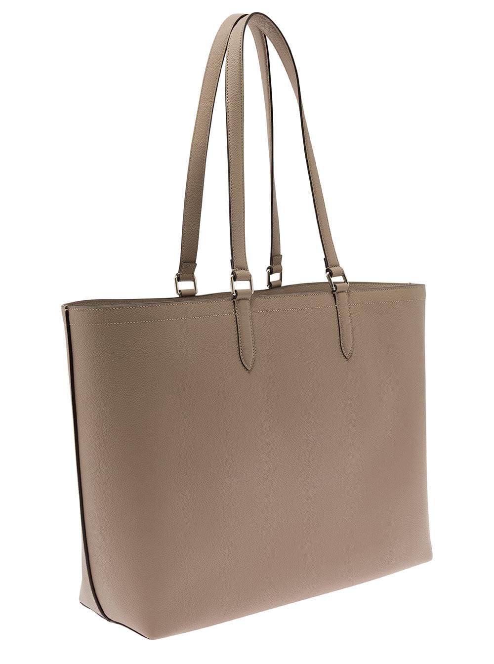Fendi Men Beige Tote Bag With Embossed Logo In Leather Man