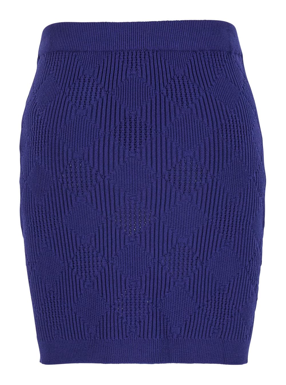 Balmain Women Blue Mini Skirt With Jewel Buttons In Viscose Blend Woman