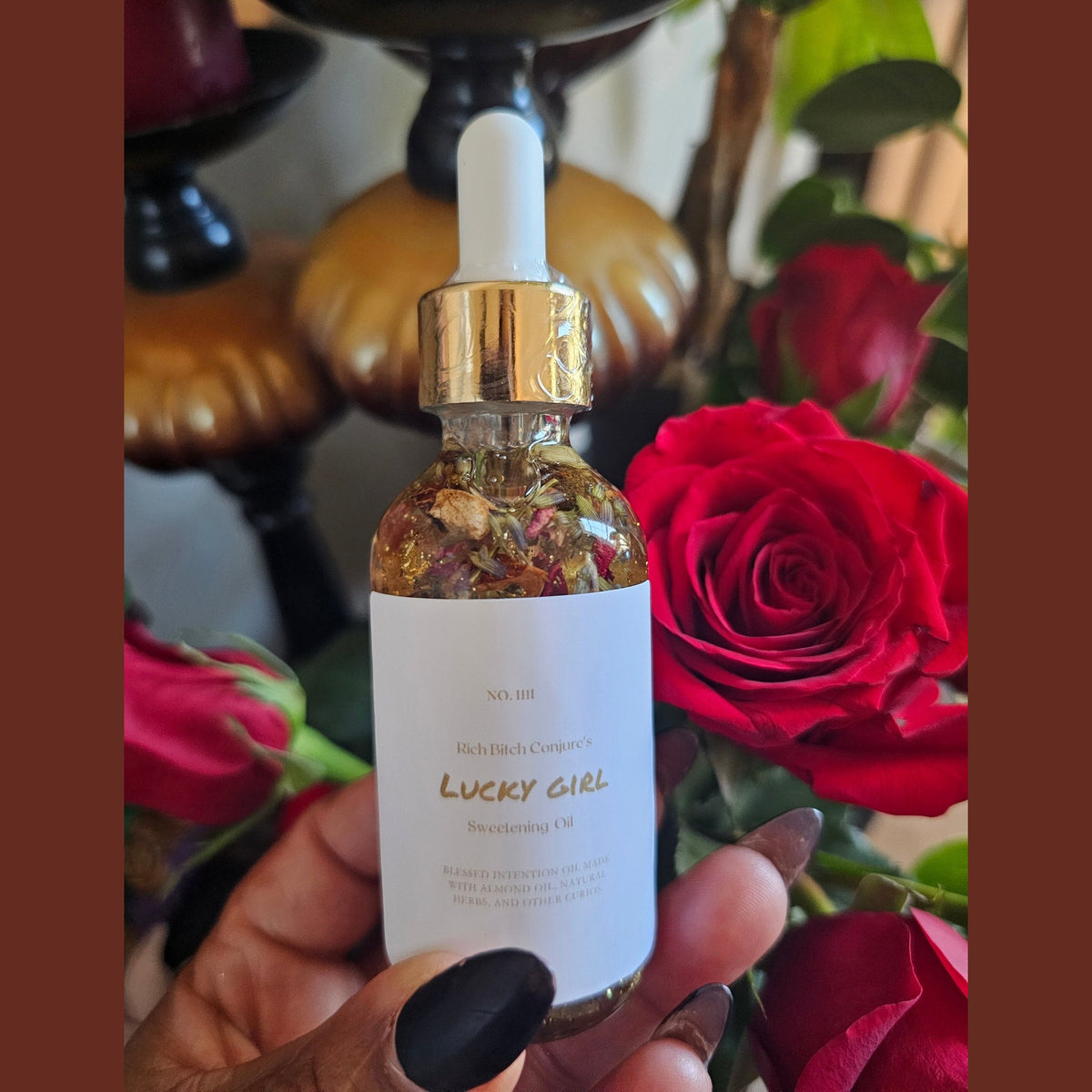 Lucky Rich Girl Hoodoo Conjure Oil | Wealth, Beauty, Glamour & Good Fortune Conjure Oil | Limited Edition
