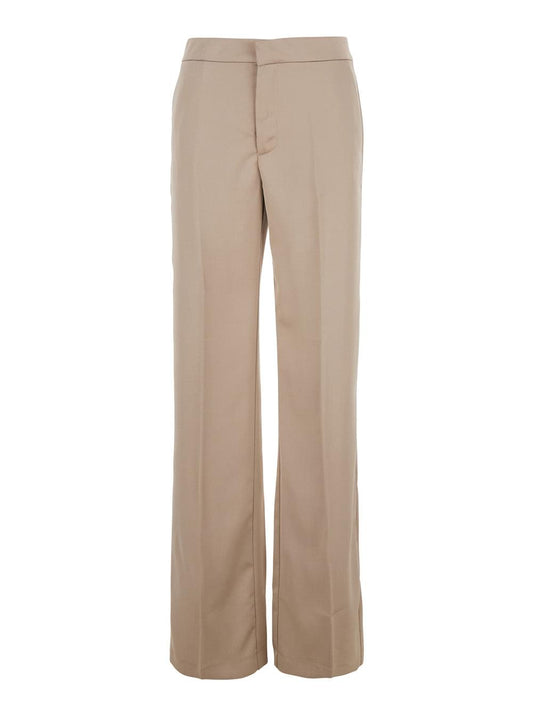 The Andamane Women Beige Pants With Pences On The Front In Tech Fabric Woman