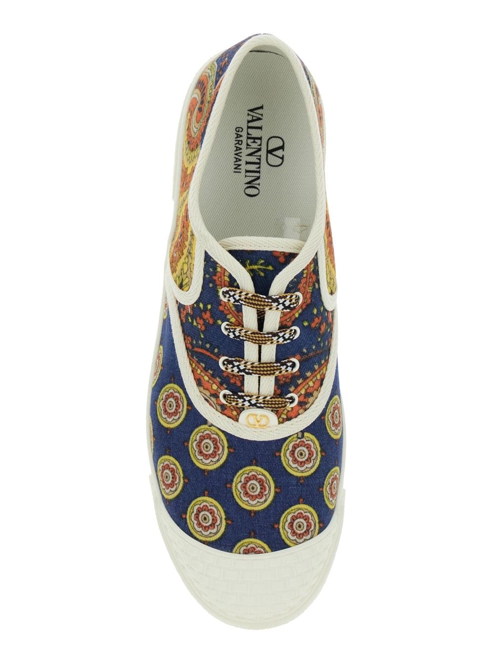 Valentino Garavani Men Multicolor Low Top Sneakerswith All-Over Floral Print In Cotton Man