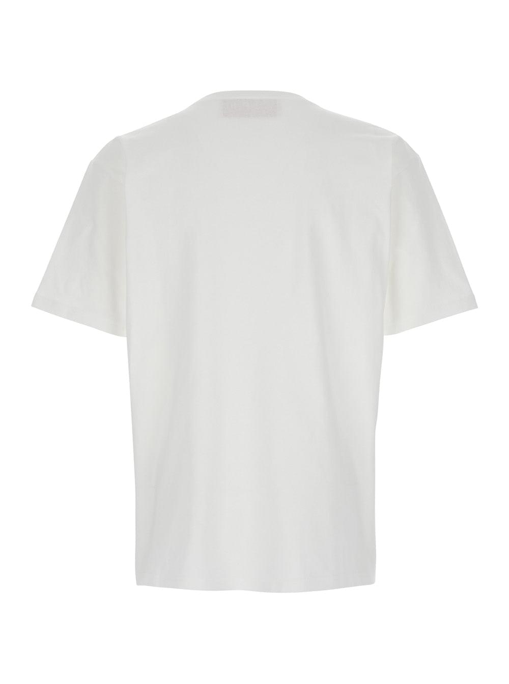 Valentino Men 'Chez' White Crewneck T-Shirt With Maxi Logo Print On The Front In Cotton Man