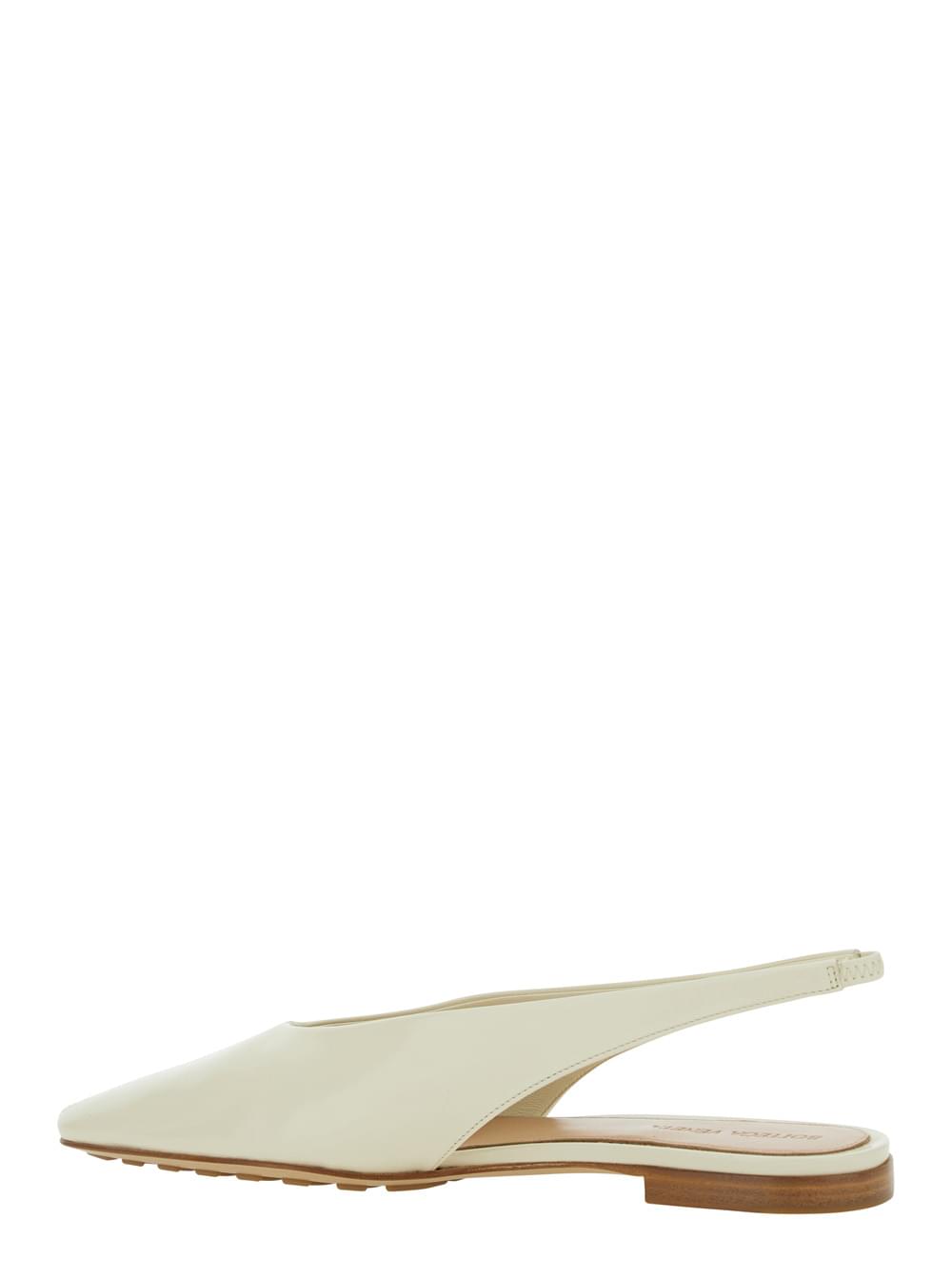 Bottega Veneta Women 'Sofia' White Slingback Ballerinas With Elastic Back In Leather Woman
