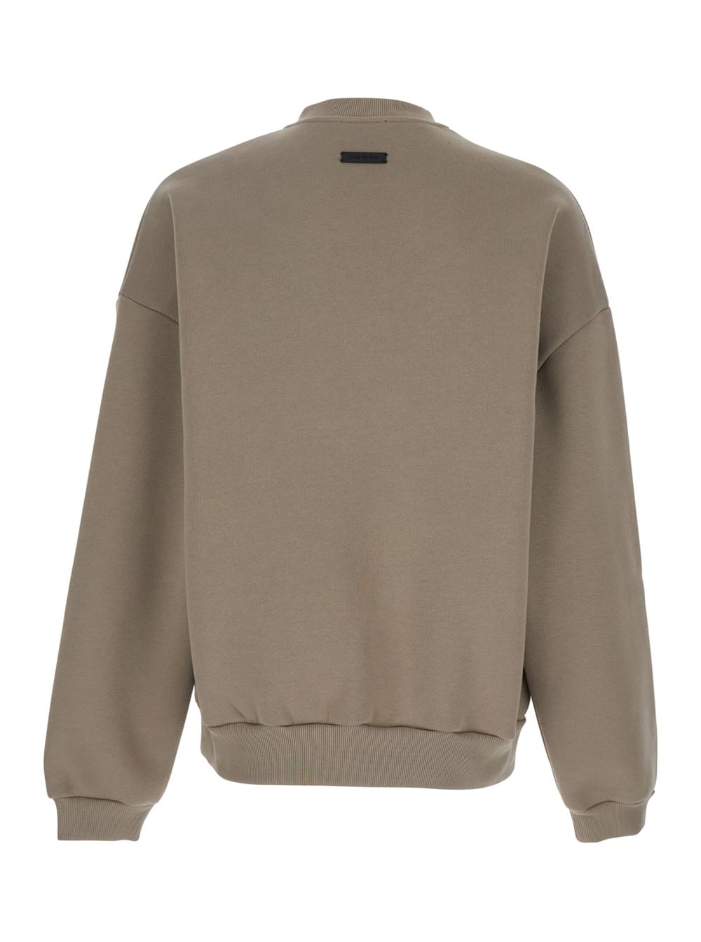 Fear Of God Men 'Eternal Beige Crewneck T-Shirt With Dropped Shoulders And Tonal Embroidery On The Front In Cotton Blend Man
