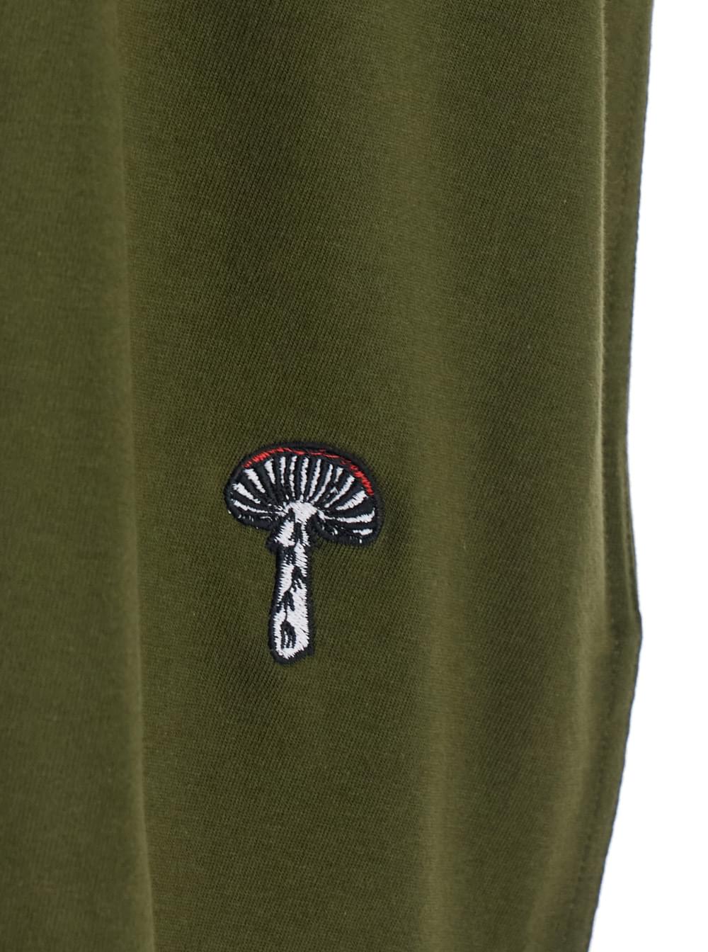Bottega Veneta Men Green Crewneck T-Shirt With Mushroom Embroidery On The Front In Cotton Man