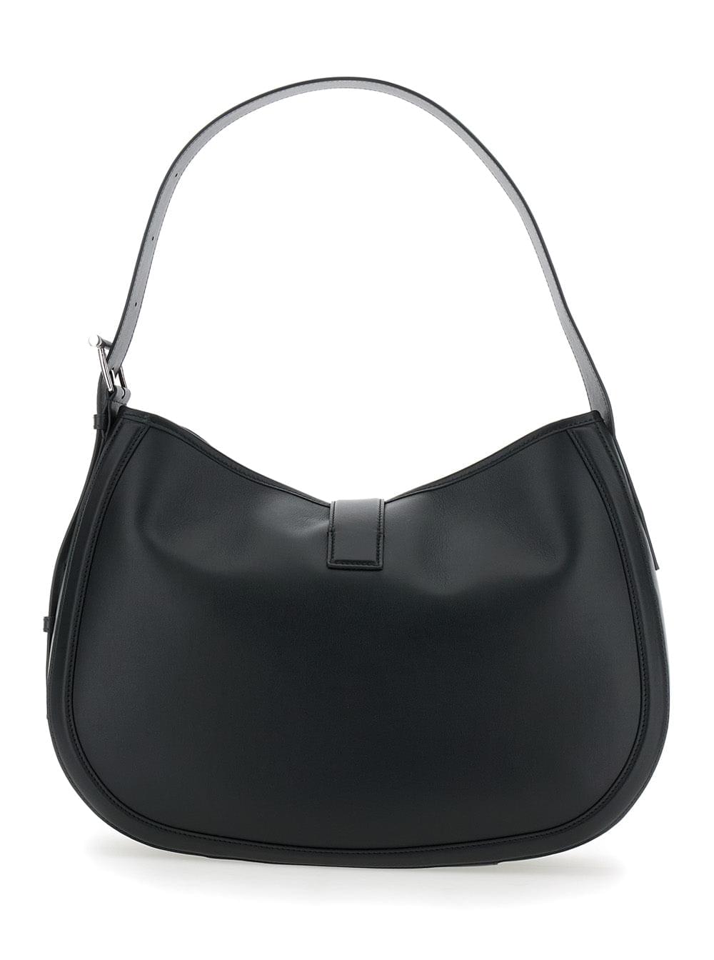 Alexander Mcqueen Women Black Shoulder Bag With Adjustable Shoulder Strap And T Buckle Closure On The Front In Leather Woman