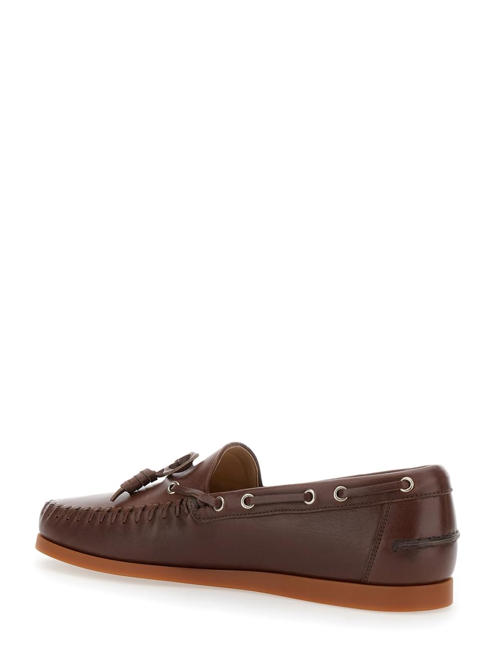 Valentino Garavani Men 'Palm Avenue' Brown Loafers With Vlogo Patch On The Sidei N Leather Man