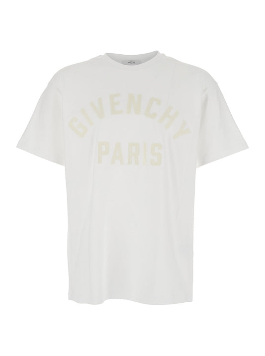 Givenchy Men White T-Shirt With Maxi Logo On The Front For Men