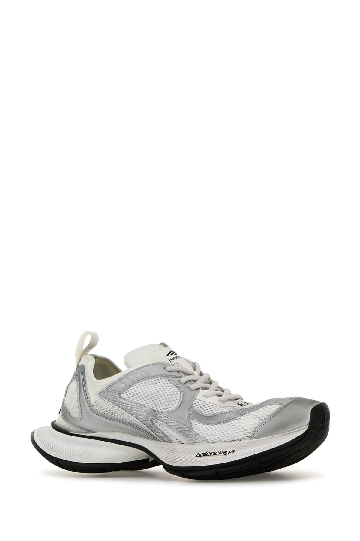 Gray and white sneaker on a white background