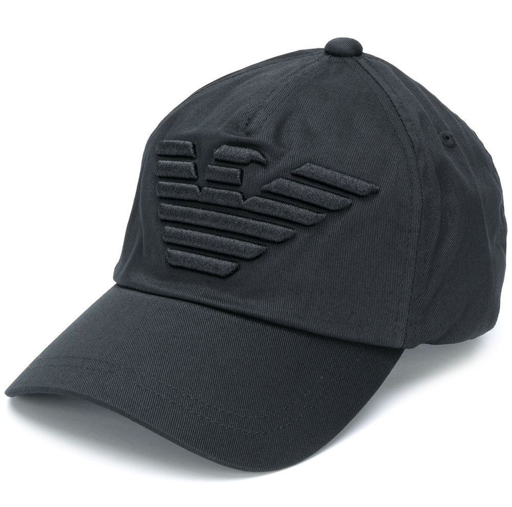 Black cap with logo on a white background