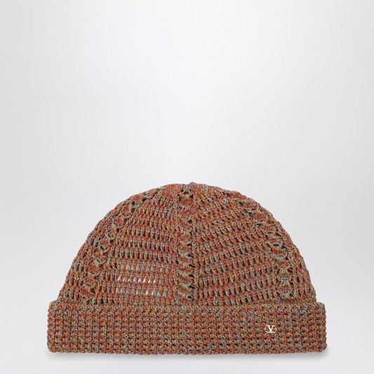 VALENTINO GARAVANI Knit Vlogo Signature Beanie Hat for Men