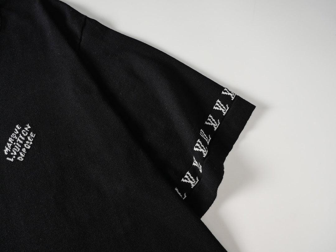 Black fabric with white text on a light gray background Louis Vuitton T-Shirt Without Collar 'Black'