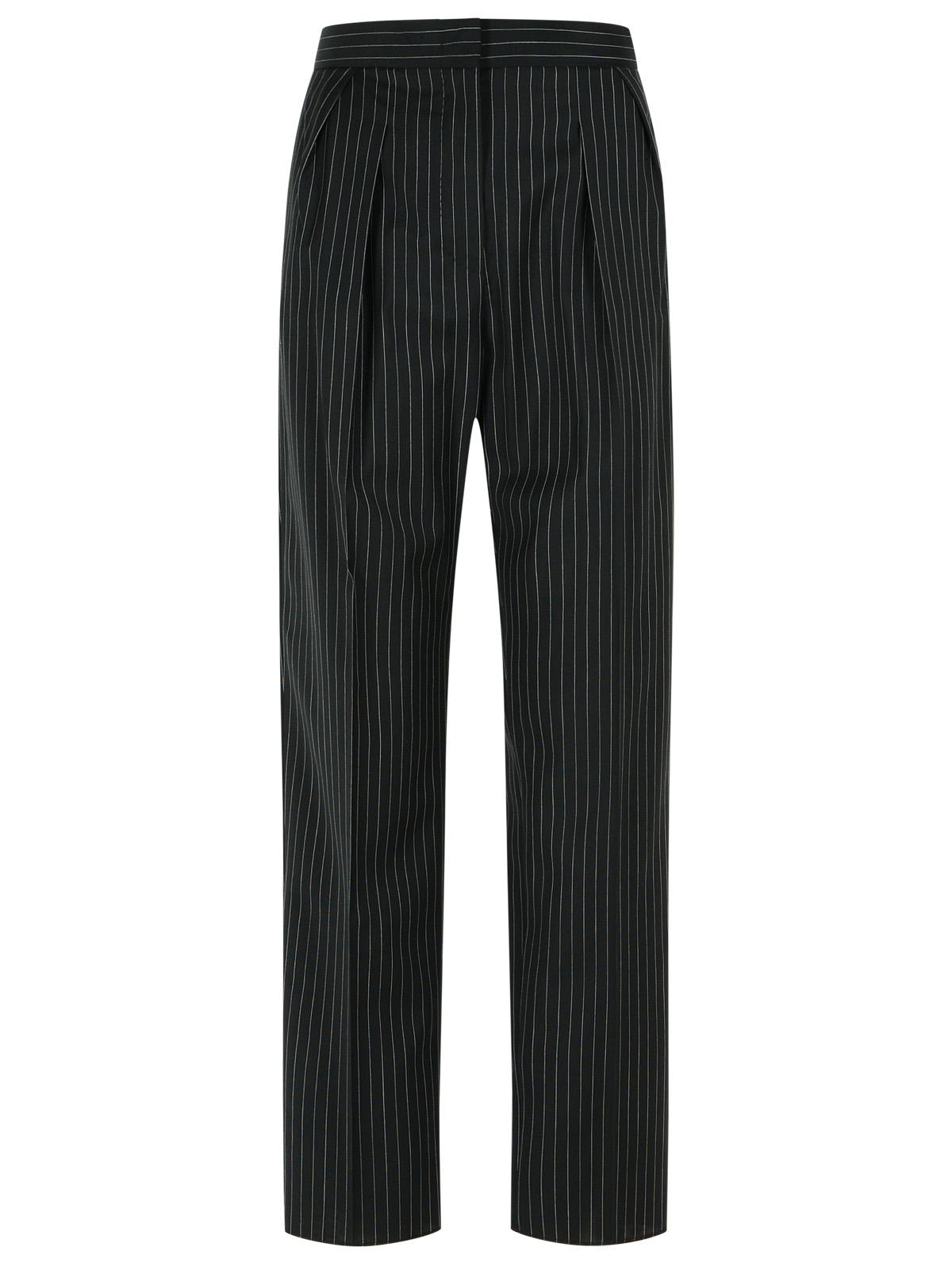 Max Mara 'Sesamo Carrot' Black Virgin Wool Tela Pants Women