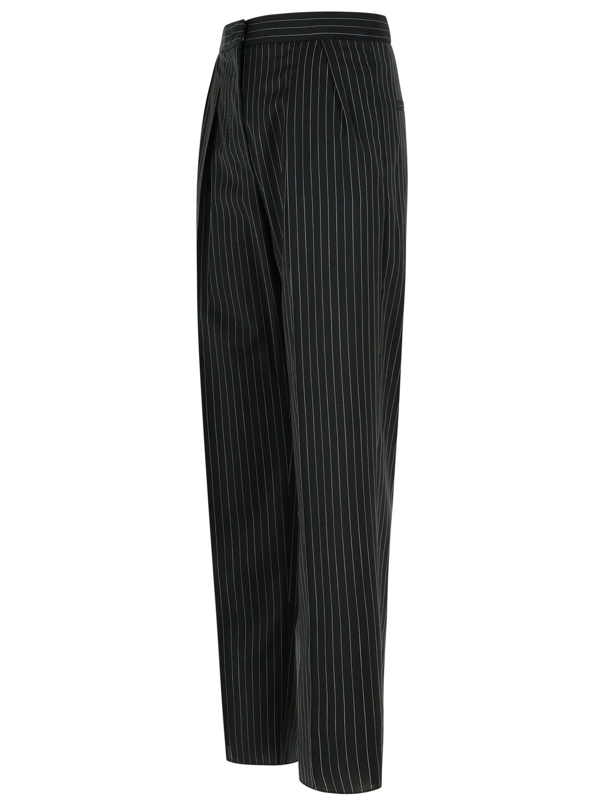Max Mara 'Sesamo Carrot' Black Virgin Wool Tela Pants Women