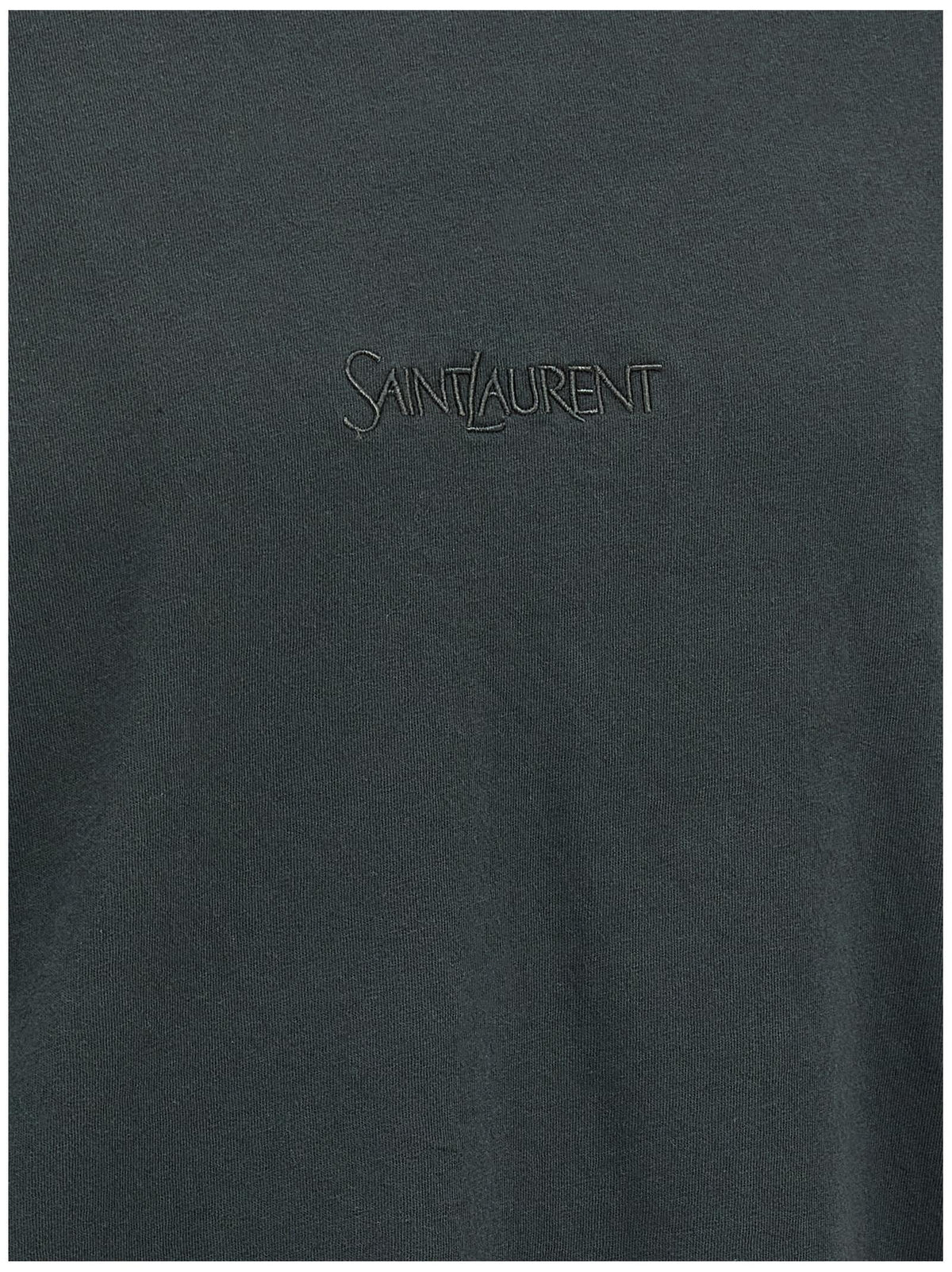 Saint Laurent Men Logo Embroidery T-Shirt