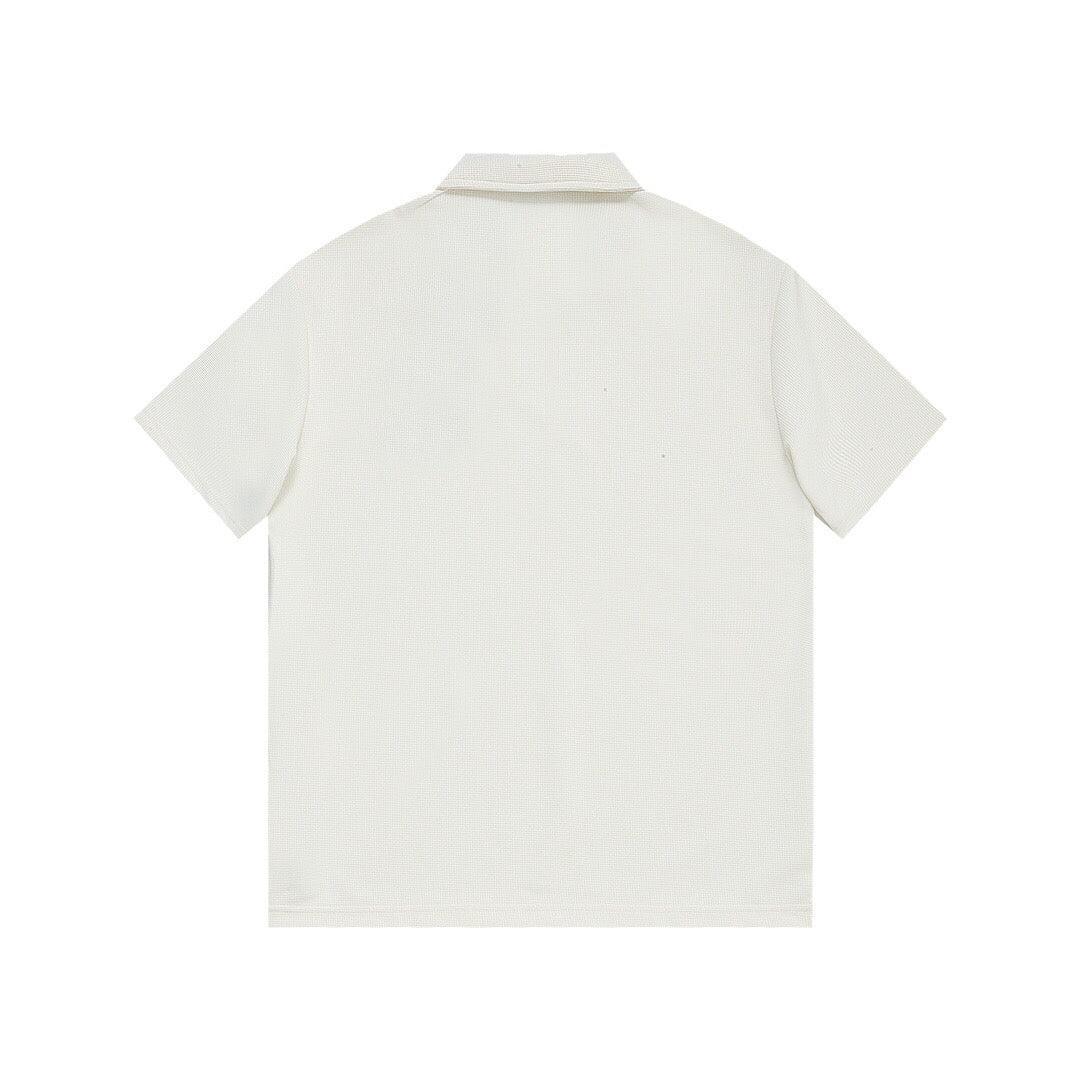White polo shirt on a white background Louis Vuitton White T-Shirt with Collar