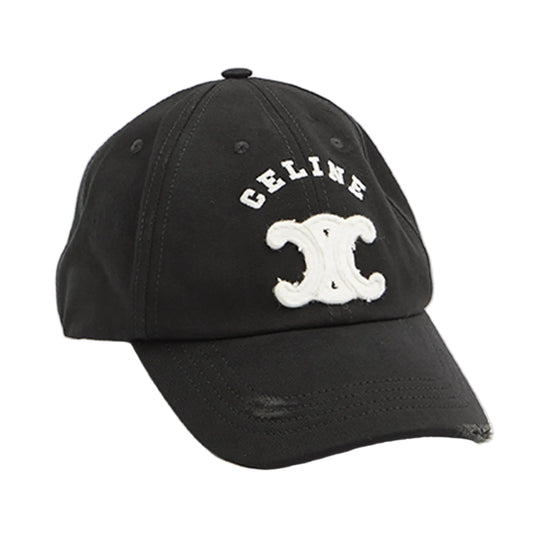Black cap with 'LA' logo on a gray background