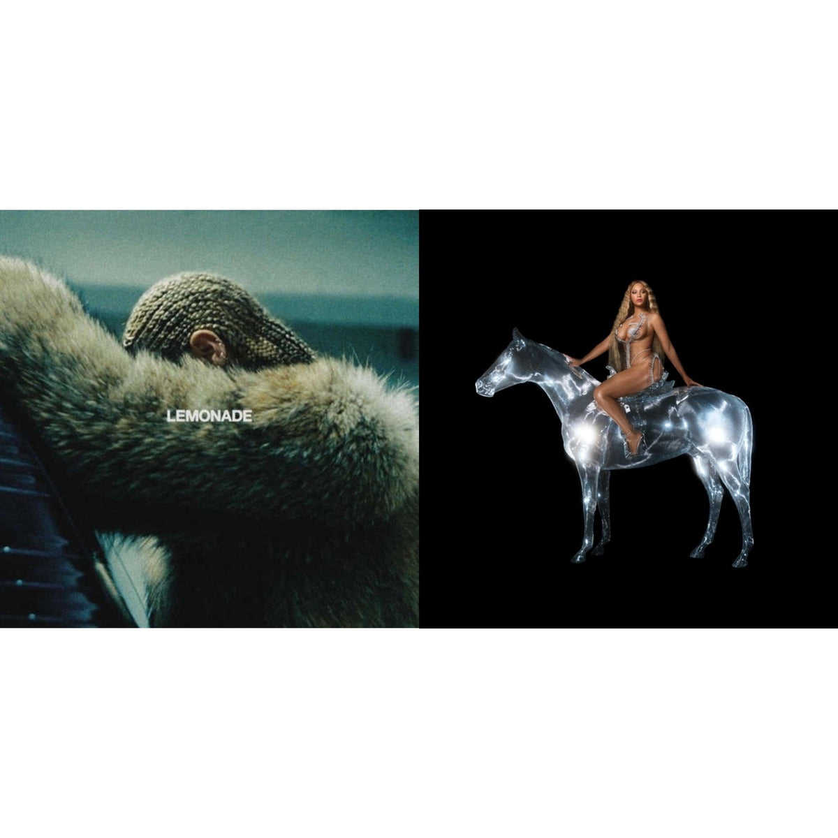 Beyonce vinyl bundle featuring Renaissance (180G 2LP) and Lemonade (Limited Edition Yellow 180G LP), brand new collector's music records.
