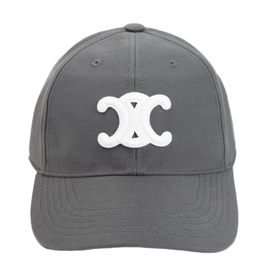 Gray cap with a white logo on a light gray background