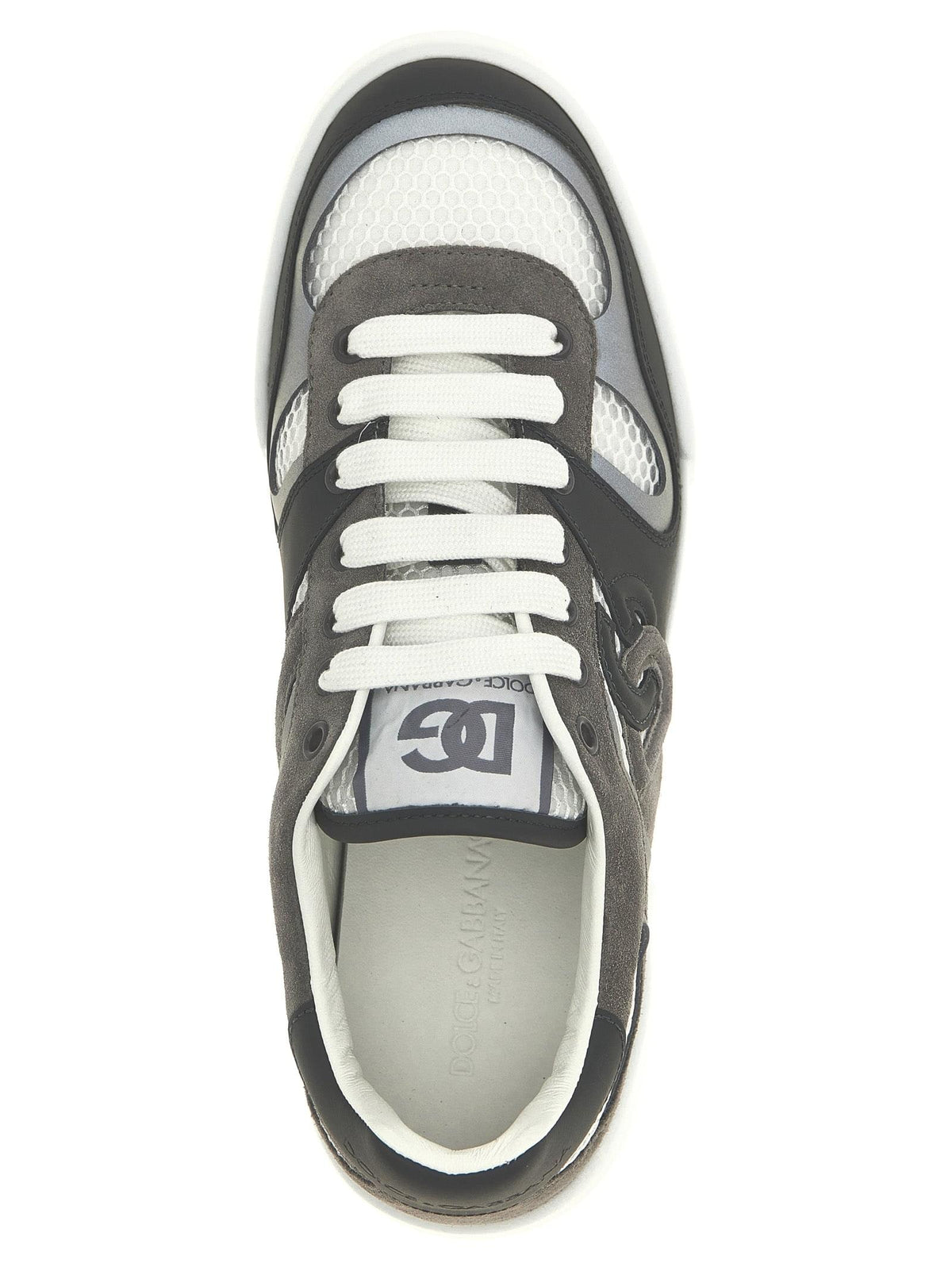 Elevate the style and luxury of your footwear collection with these premium Dolce & Gabbana 'Strobel Portofino Light' sneakers. Expertly crafted from a sophisticated blend of calf leather, soft suede, and breathable mesh, these low-top sneakers feature a clean, versatile design accented by the iconic Dolce & Gabbana logo. With a comfortable lace-up closure and a durable rubber sole, these sneakers offer the perfect balance of high-fashion aesthetics and everyday wearability, making them essential.