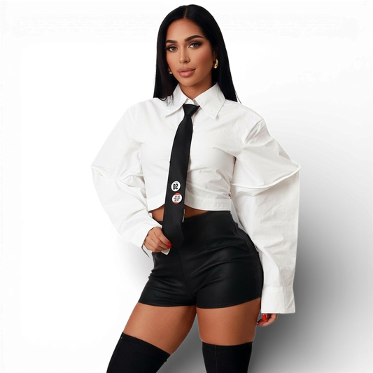 Power Poplin Sleeve Shirt And Tie