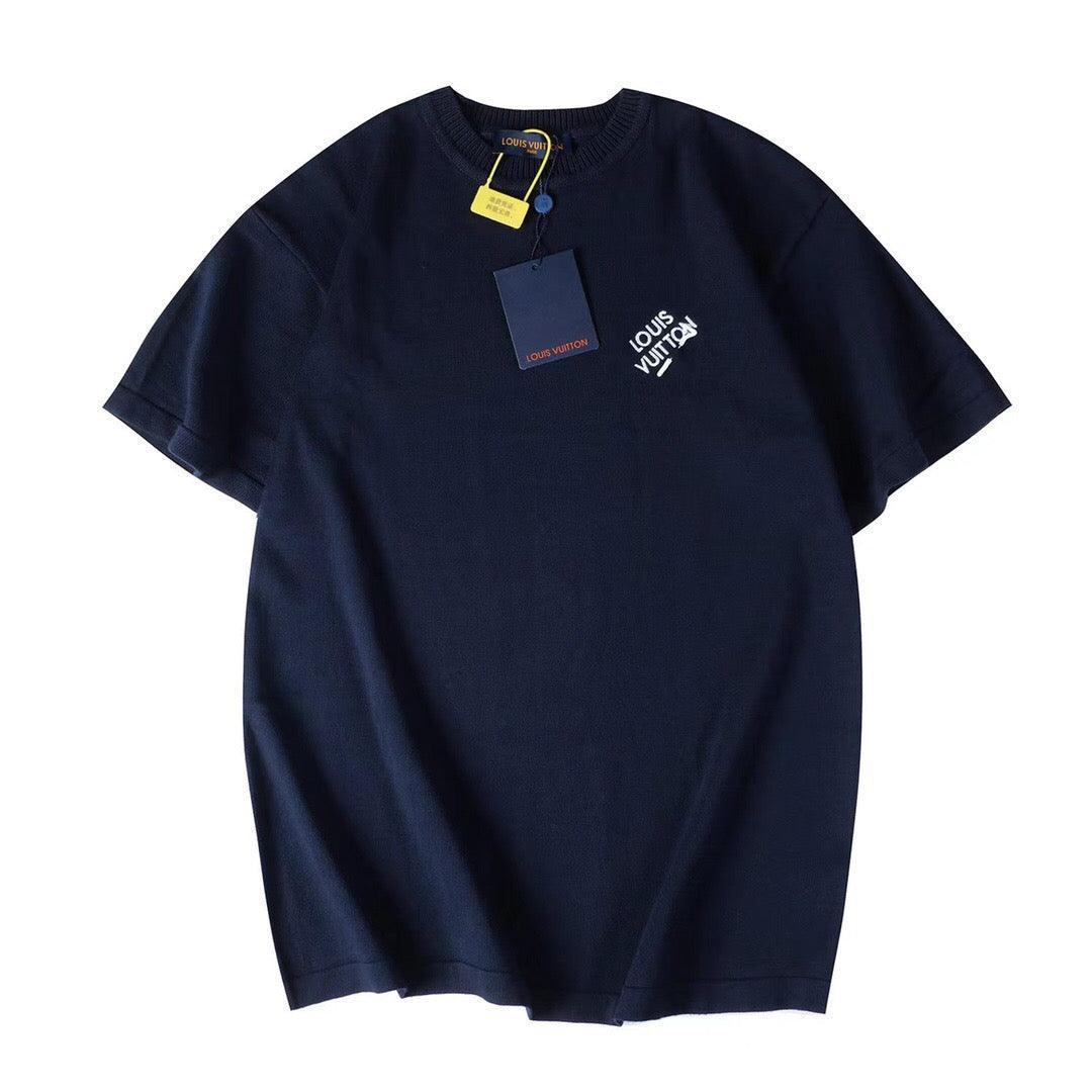 Navy blue t-shirt with brand tags on a white background Louis Vuitton T-Shirt Without Collar 'Navy Blue'