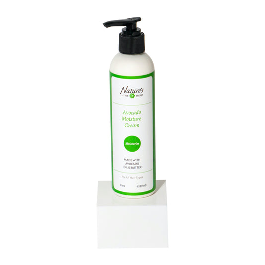 Bottle of Nature's Avocado Moisture Cream on a white background. AVOCADO MOISTURE CREAM